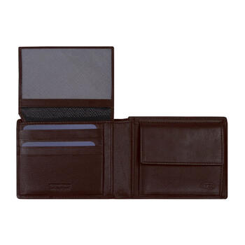 Braune Geldbörse von Brics, geöffnet